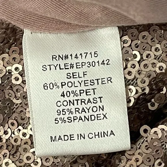 Evenuel Rose Gold Sequin Pants Size Small - Picture 4 of 4